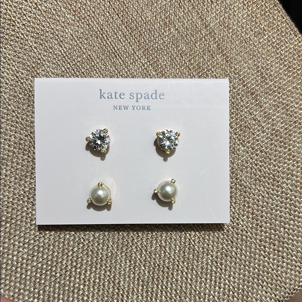 Kate Spade Gold and Pearl Stud Earrings